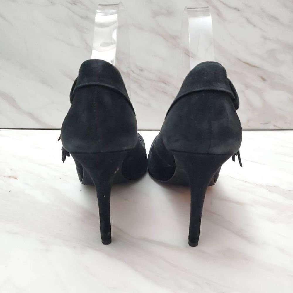 Joe's Black Fringe Suede Pointed Toe Pumps Size 8.5 - Picture 4 of 8